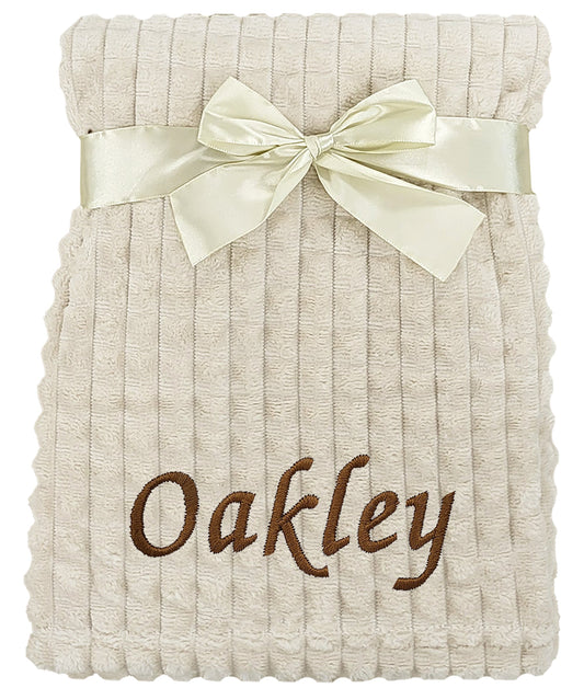 Personalised Baby Taupe Blanket