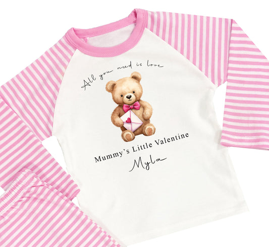 Personalised Valentines Girls Pyjamas - Mummys Little Valentine