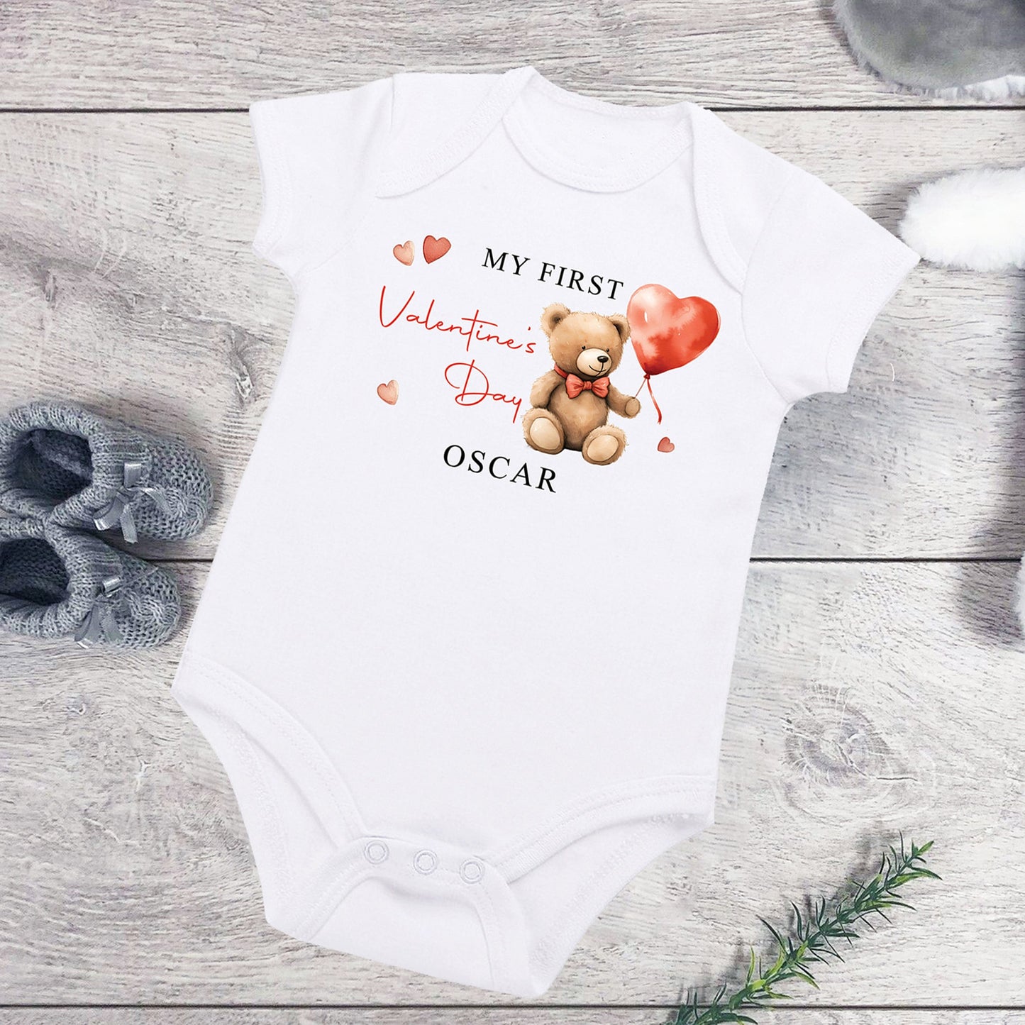 Valentines Personalised Baby Vest - Balloons