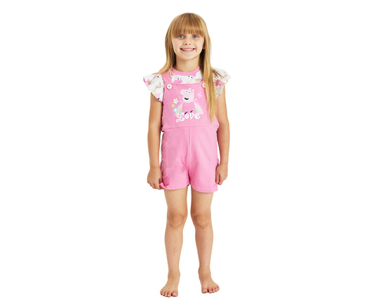 Girls Peppa Pig Dungaree Outfit