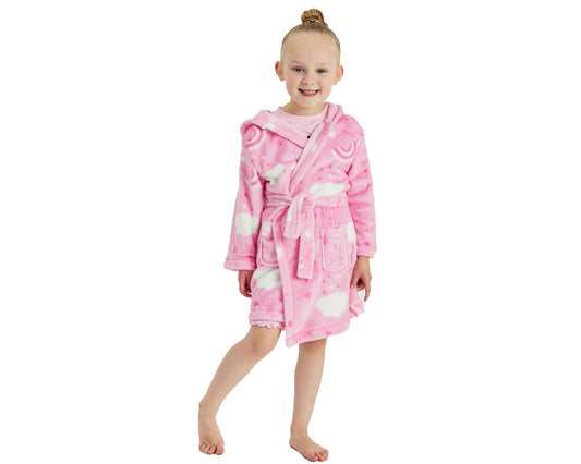 Girls Peppa Pig Dressing Gown - Pink & White