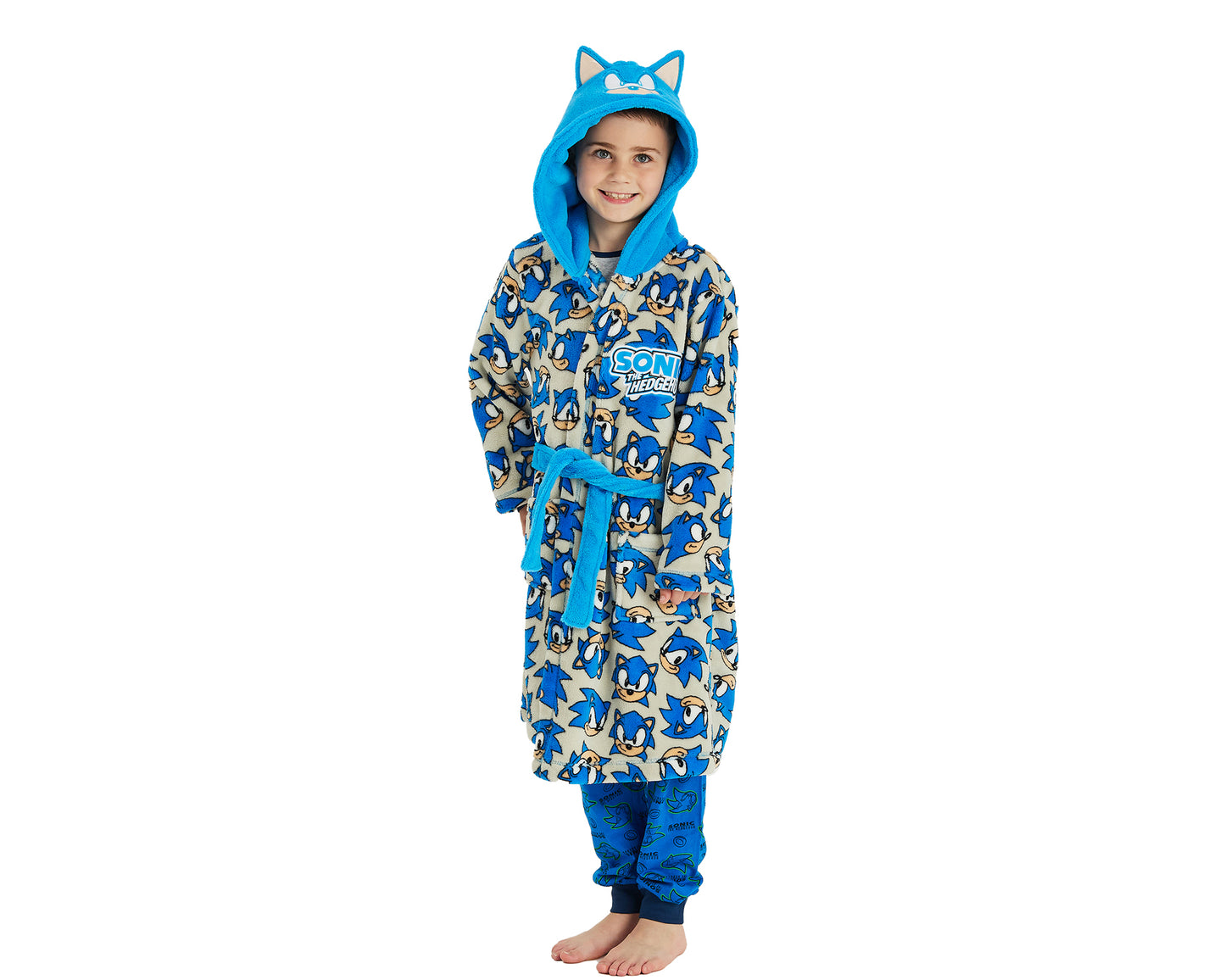 Boys Sonic The Hedgehog Dressing Gown - Patterned