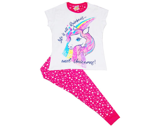 Girls Unicorn Long Pyjamas