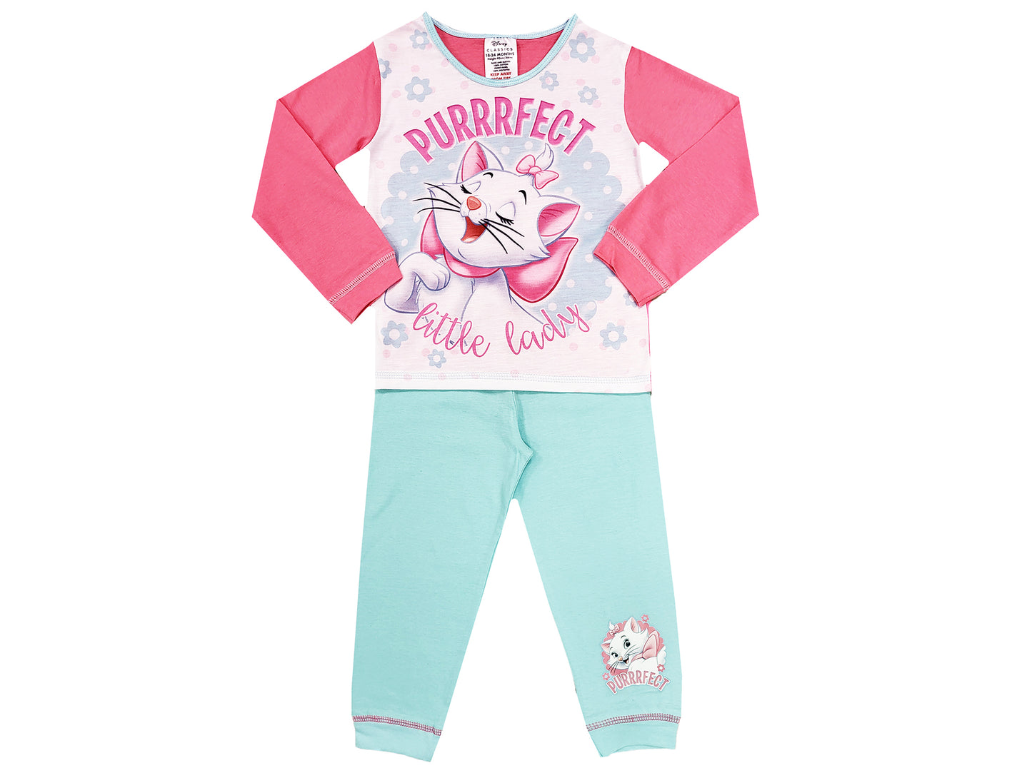 Girls Disney Aristocats Marie Pyjamas - Pink Blue