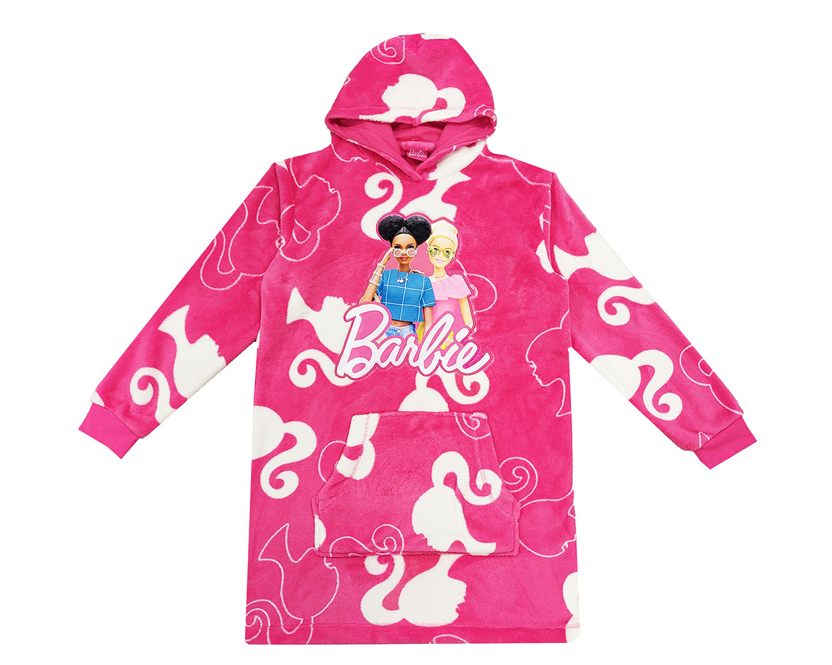 Girls Barbie Oversized Fleece Hoodie – Pyjama Planet