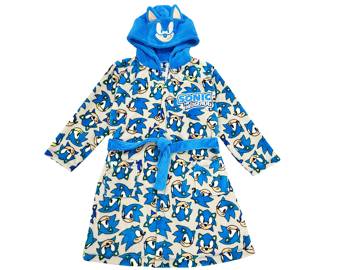 Boys Sonic The Hedgehog Dressing Gown - Patterned