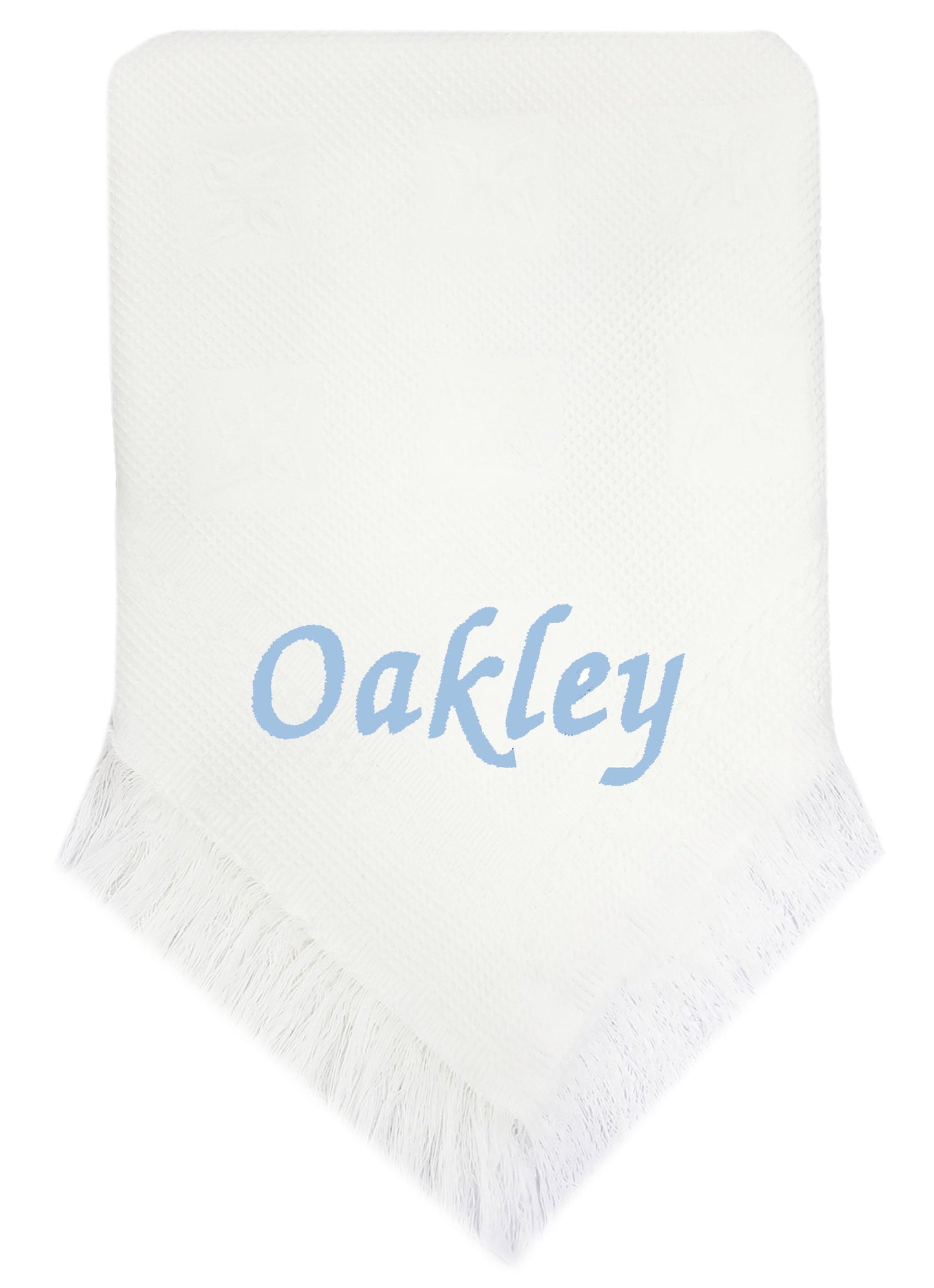 Personalised Baby Boy Shawl - Blue Name