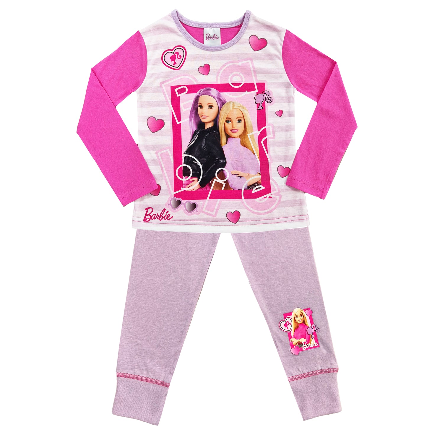 Girls Barbie Pyjamas - Stripe