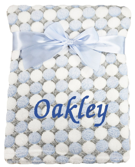 Personalised Baby Blue Spot Blanket