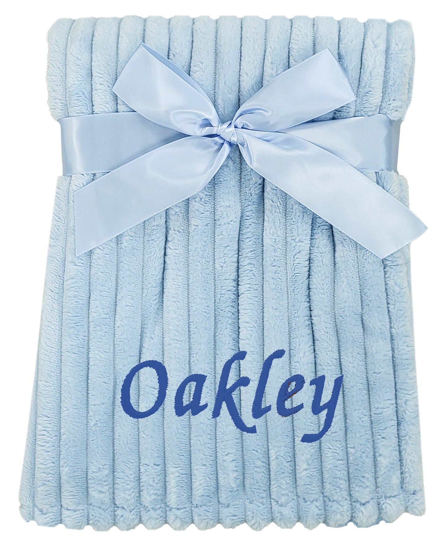 Personalised Baby Blue Stripe Blanket