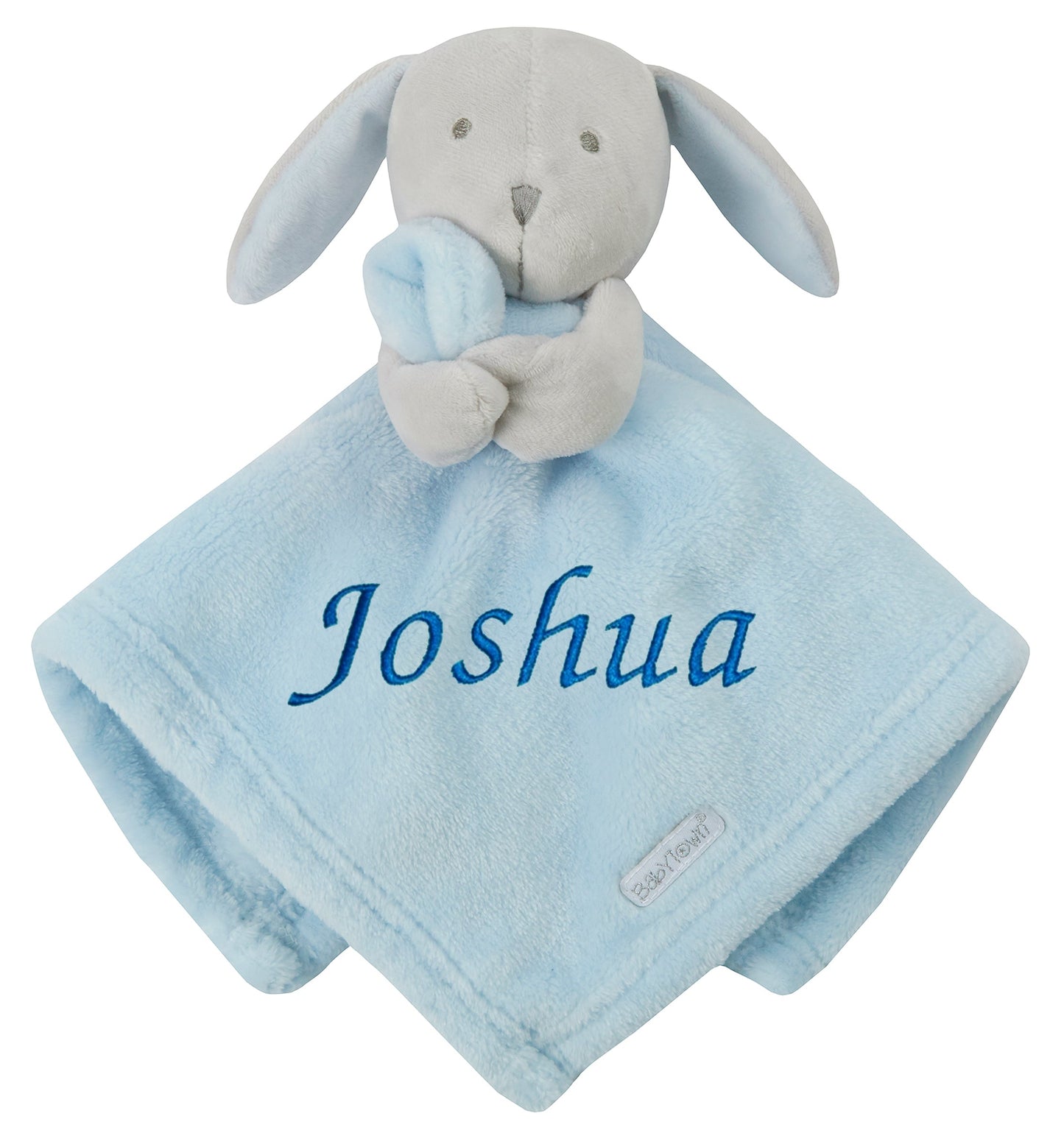 Personalised Baby Rabbit Comforter Blanket - Blue