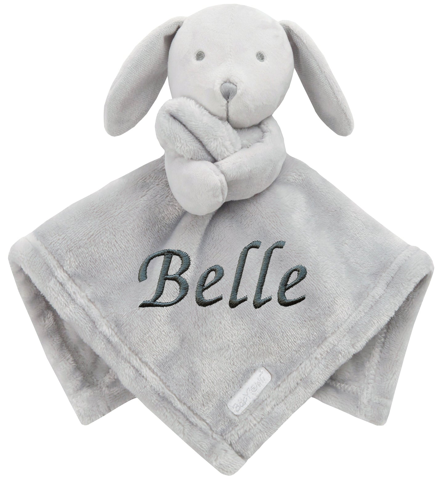 Personalised Baby Rabbit Comforter Blanket - Grey