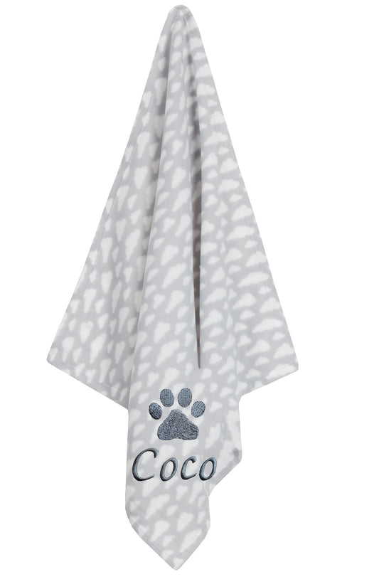 Personalised Grey Cloud Pet Blankets