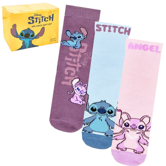 Disney Lilo & Stitch Girls Socks 3 Pack