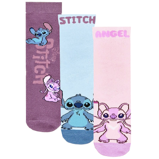 Disney Lilo & Stitch Girls Socks 3 Pack