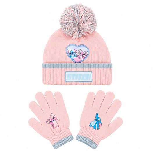 Lilo & Stitch Hat & Gloves Set - Pink