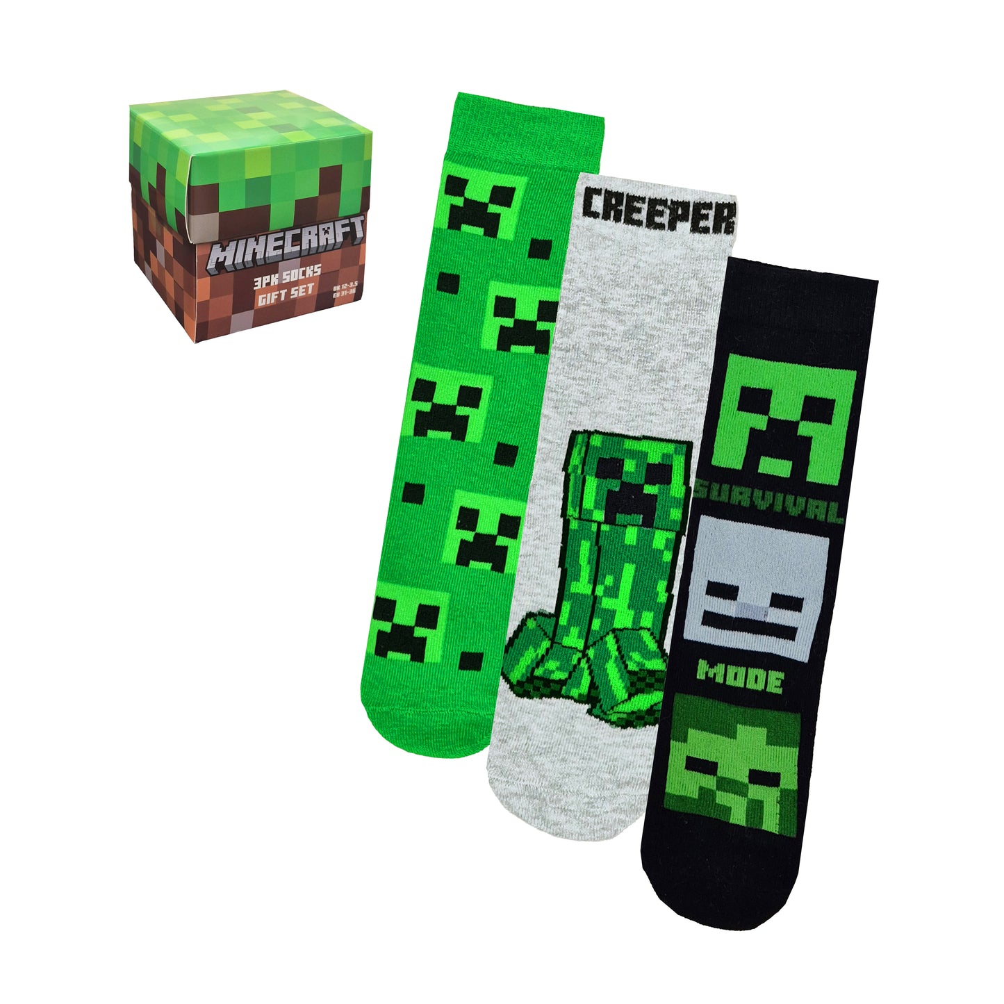 Minecraft Boys Socks 3 Pack