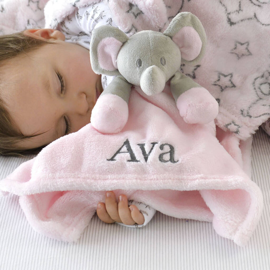 Personalised Baby Elephant Comforter Blanket