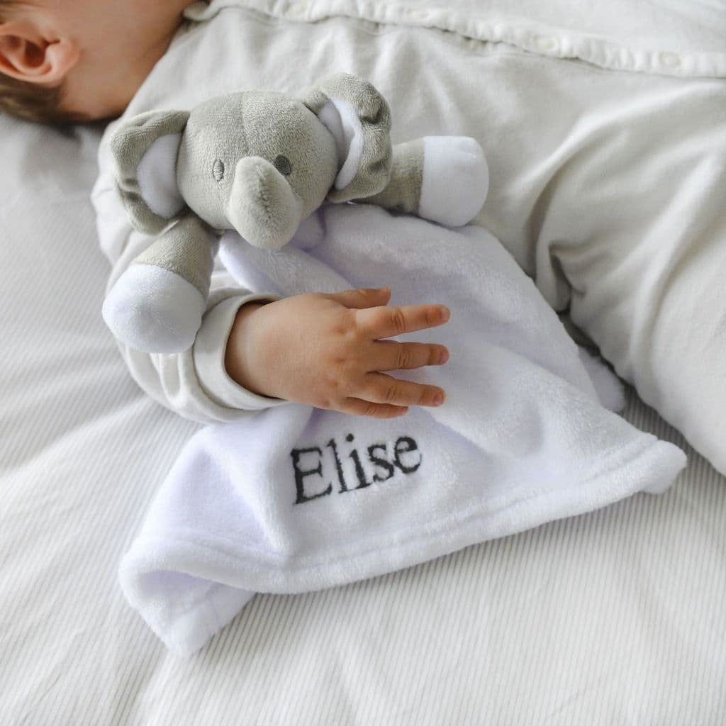 Personalised Baby Elephant Comforter Blanket