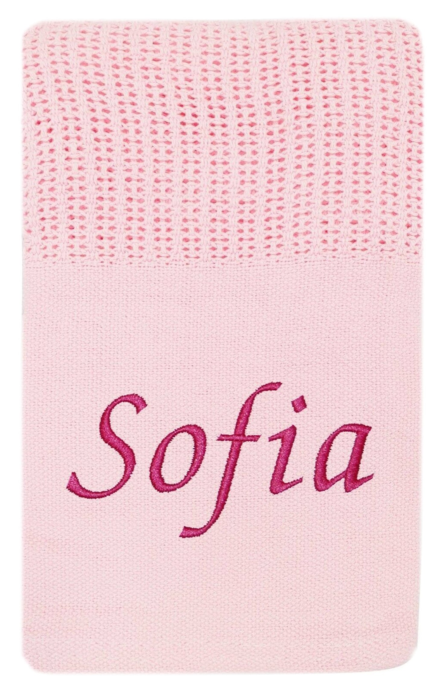 Personalised Pink Baby Cellular Cotton Blanket