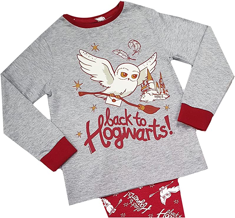 Pigiama Maniche Lunghe Harry Potter Con Stemma Hogwarts | Raglan Grigio Per Bambini | Taglia 10 Anni