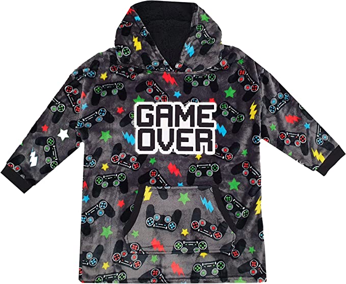 Boys Oversized Hoody Hoodie - Game Over