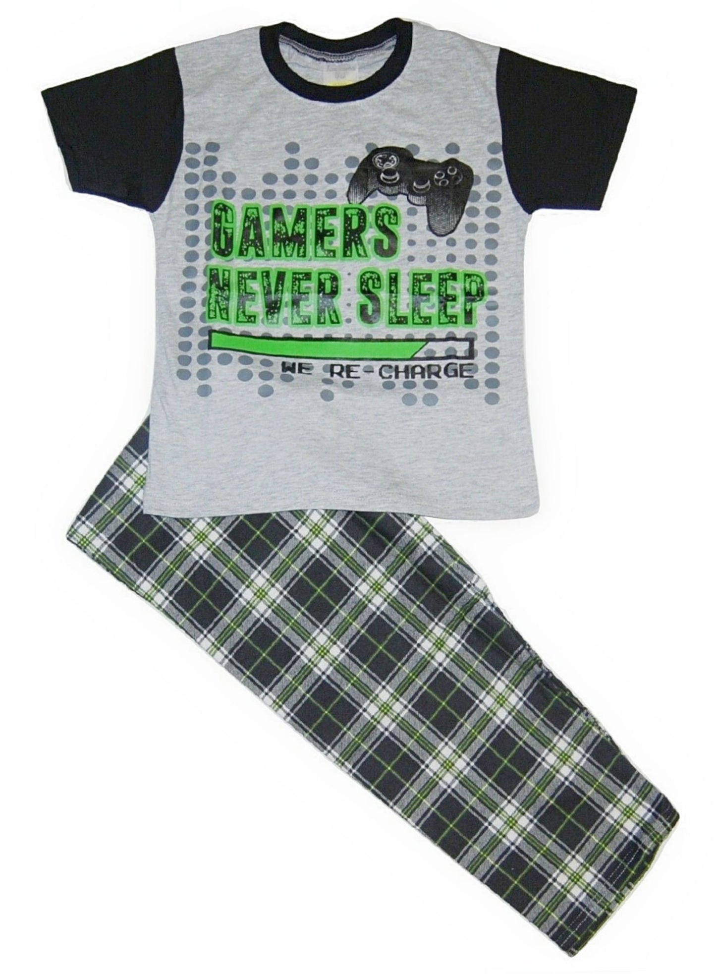Boys Gamer Pyjamas Long Never Sleep