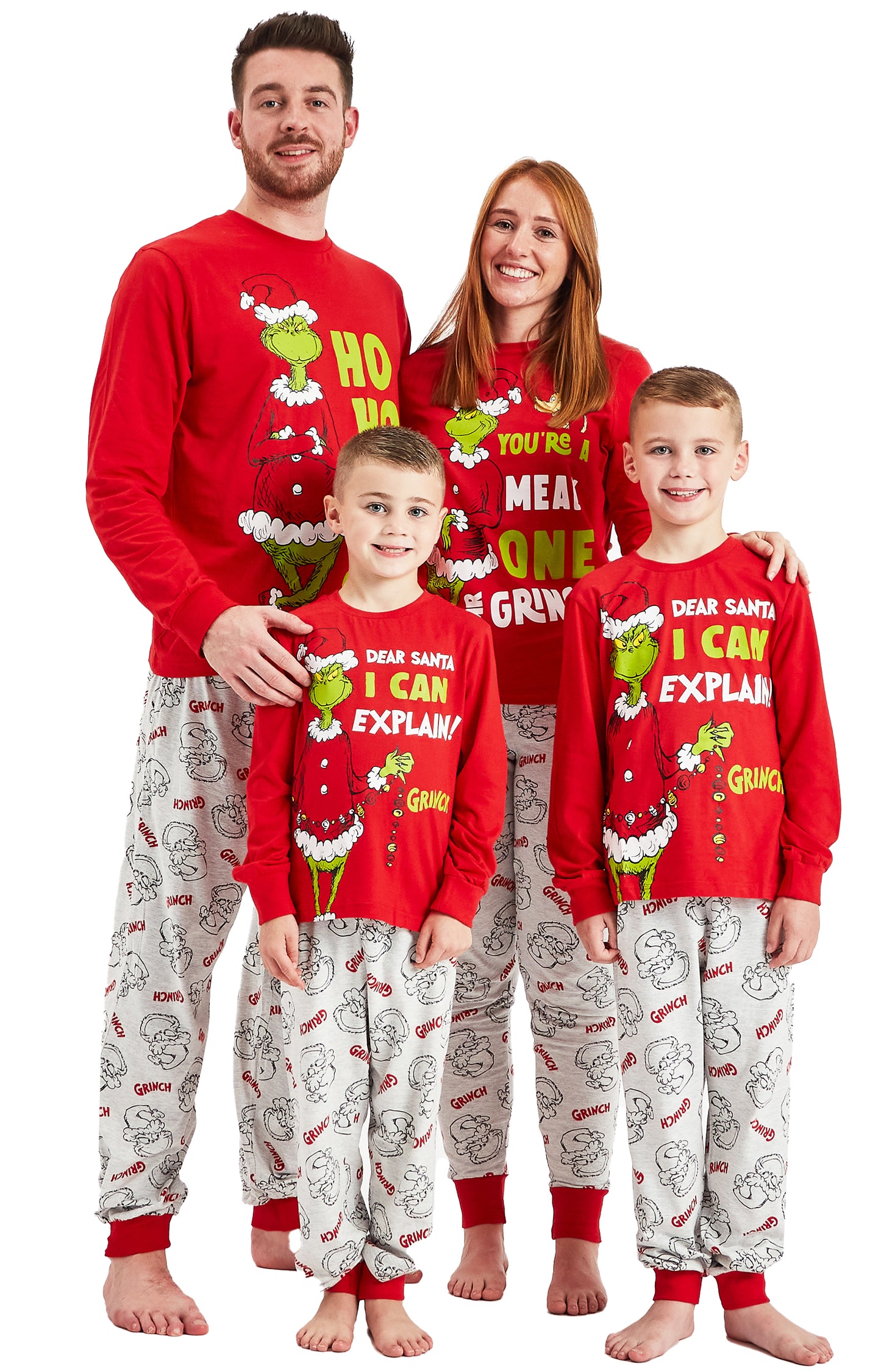 Family Matching The Grinch Christmas Pyjamas and Dog Jumper