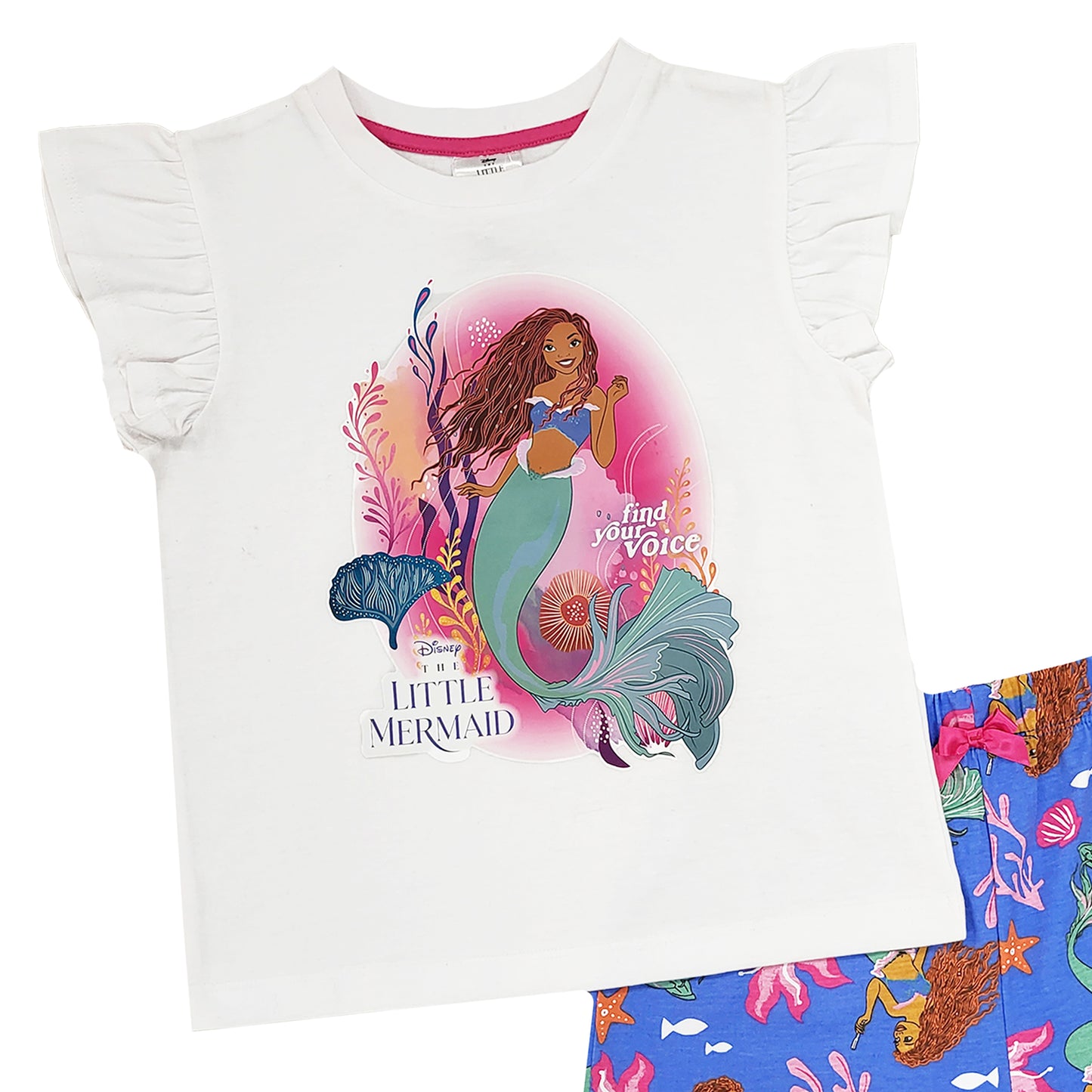 Girls Disney Little Mermaid Short Pyjamas