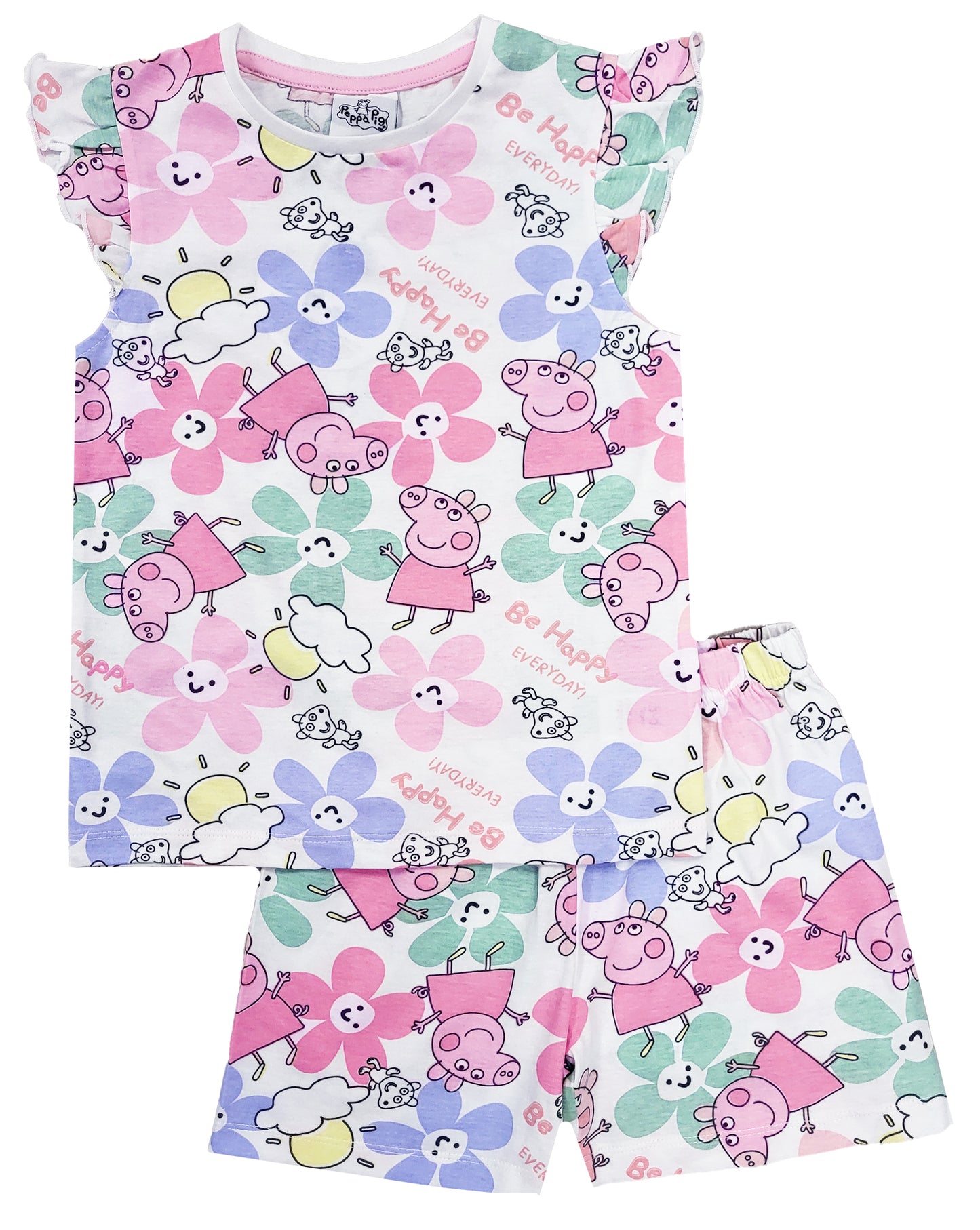 Girls Peppa Pig Short Pyjamas - Flowery