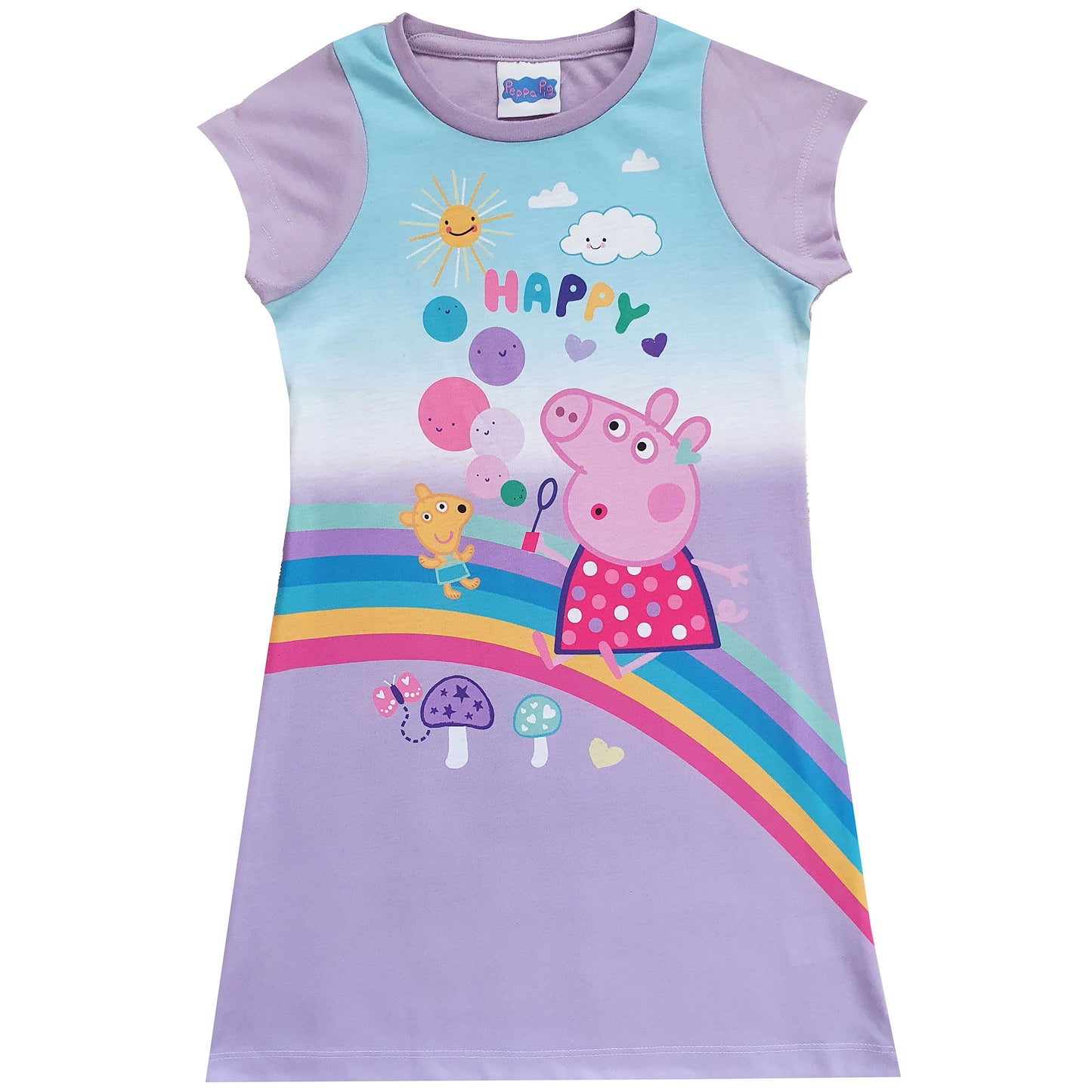 Girls Peppa Pig Nightdress Lilac Rainbow
