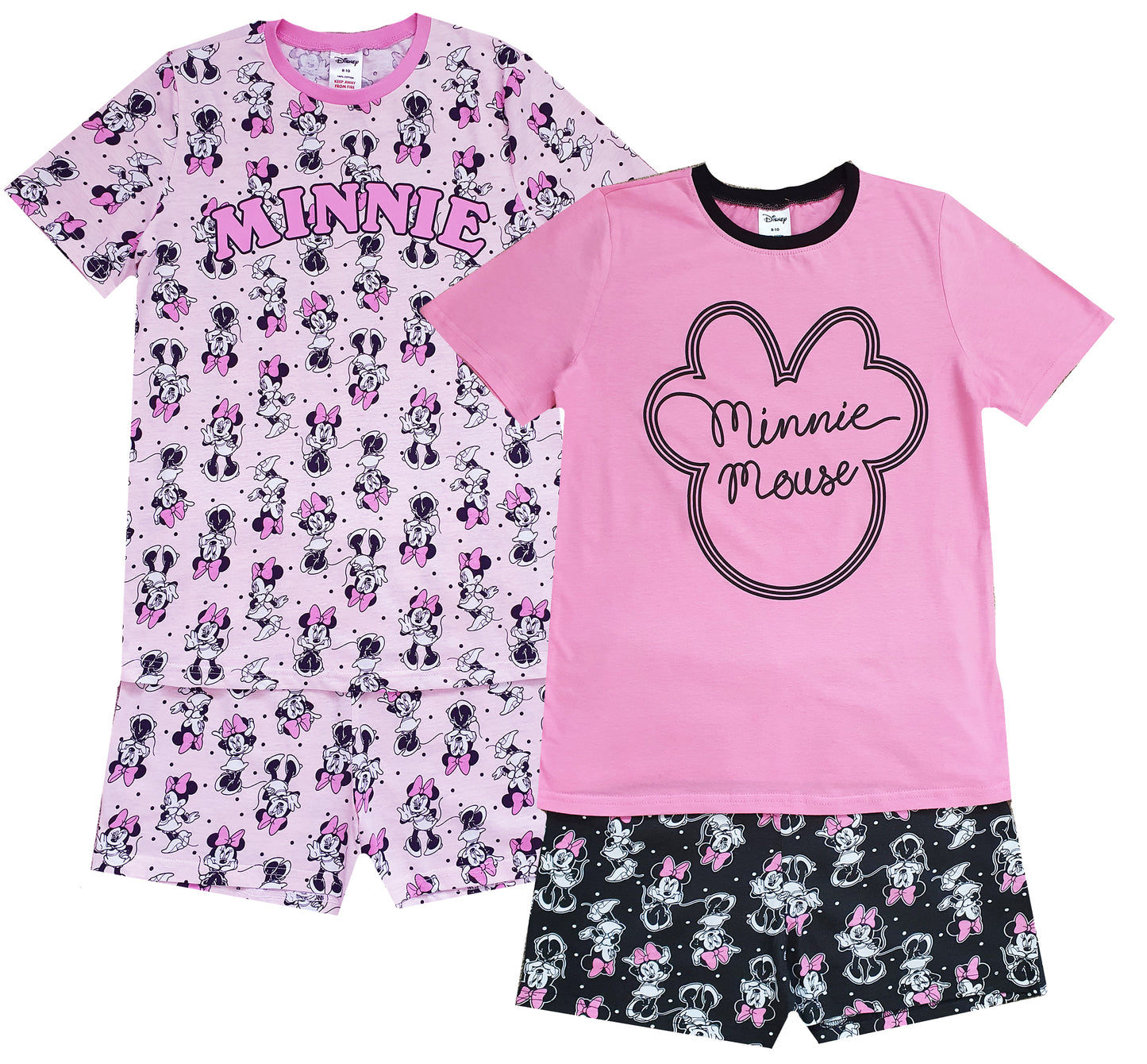 Ladies Disney Minnie Mouse Short Pyjamas 2 Pack