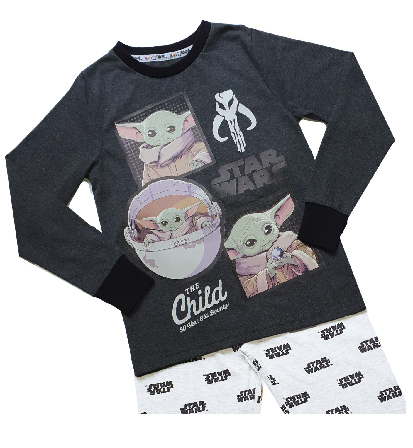 Boys Mandalorian Yoda Baby Child Star Wars Pyjamas