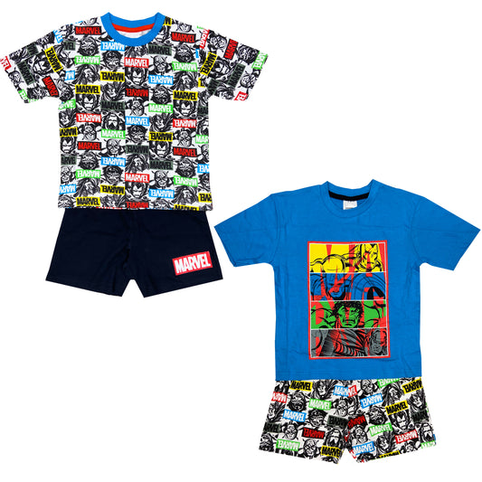 Boys Marvel Short Pyjamas - 2 Pack